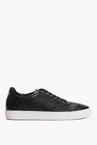 Lufian Genuine Leather Lace-Up Comfortable Casual Sneaker Shoes Black and Whi...