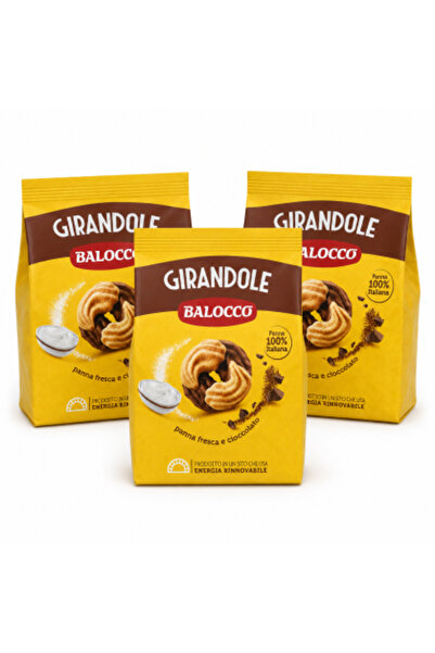 Balocco Set 3 x Girandole Biscuits with chocolate and fresh Italian cream, 70...