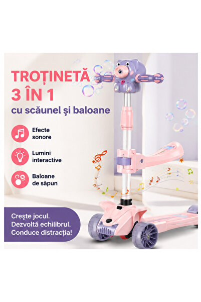 OEM 3-in-1 foldable scooter with wheels, sounds and lights