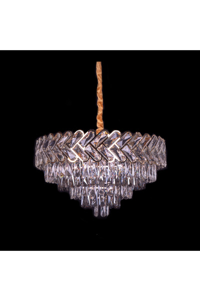 proled Crystal Elegance 600 Chandelier, modern lighting, E14, grey with gold
