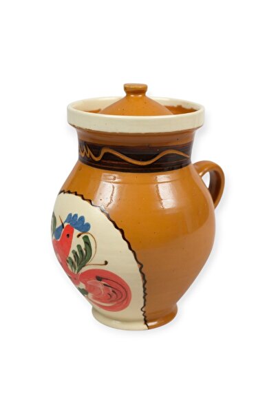 OEM Ceramic jug with lid, 2 liters, for milk and dairy products, handmade in ...