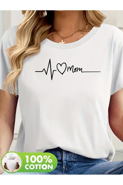 PAVRO Unisex Άνετο T-shirt με μικτό σχέδιο και στάμπα