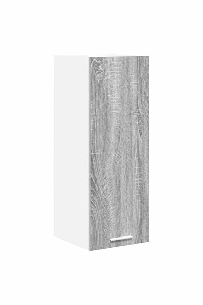 vidaxl Wall cabinet Sonoma Grey and White 30 x 31 x 80 cm Composite wood