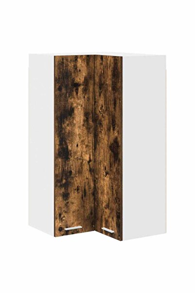 vidaxl Wall cabinet with door Smoked oak and white 57 x 57 x 100 cm