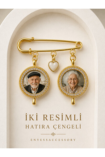 enyessaccessory Kişiye Özel 2 Fotoğraflı Hatıra Çengeli - Anı Çengeli
