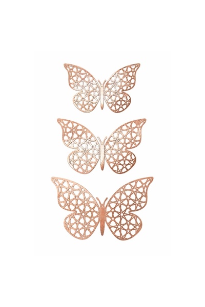 Decoratiuni Dulci Butterflies with small stars on the wings | 3 sizes - Rose ...