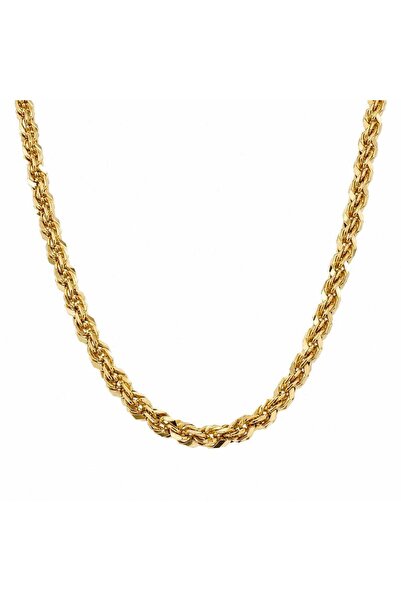 neslyaccessories 14K Altın Kaplama Burgu Formlu Işıltılı Zincir Kolye 60 cm