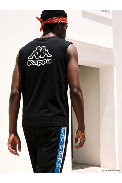 LC Waikiki Nevavm Men's Sleeveless T-Shirt with Oval Collar and Printed Design