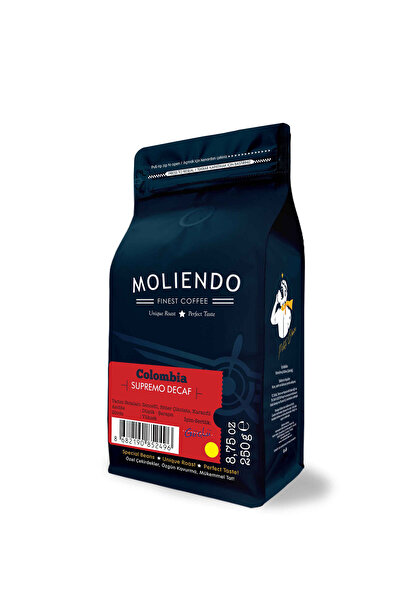 Moliendo Finest Coffee Colombia Supremo Decaf Kafeinsiz Yöresel Öğütülmüş Fil...