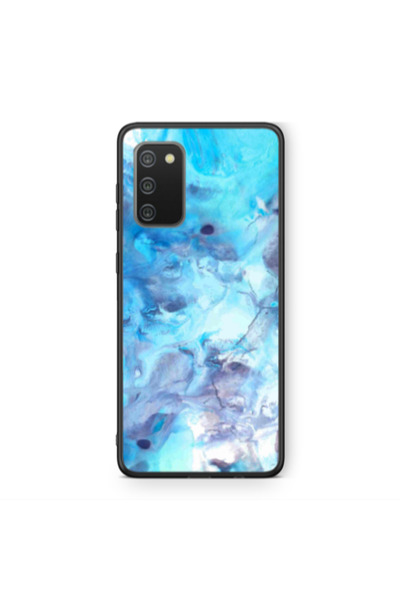 Other Samsung A02s Marble Clouds Black Glossy Θήκη