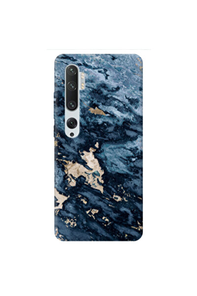Other Xiaomi Mi Note 10 Marble Blue Gold Transparent Silicone TPU Θήκη