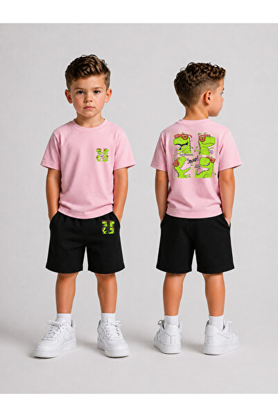 LORVEX Children's T-Shirt and Shorts Set Printed Summer Cotton Comfortable Fi...