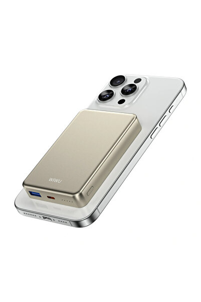 WIWU Ultra Thin Magnetic MagSafe PowerBank 10000mAh Gold (P15-1)