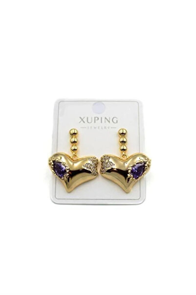 Marsilyan Nvdn- Ieg - Stone Heart Earrings - Gold Iegrs-Nvdn1