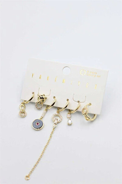Marsilyan Nvdn- Ieg - Stone Set Earrings - Gold Iegrs-Nvdn1