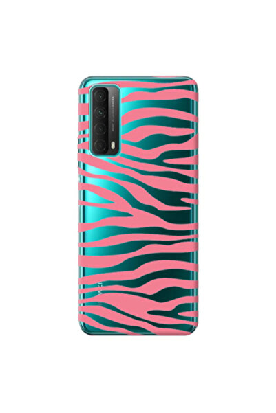 Other Huawei P Smart 2021 Pink Zebra Transparent Silicone TPU Θήκη