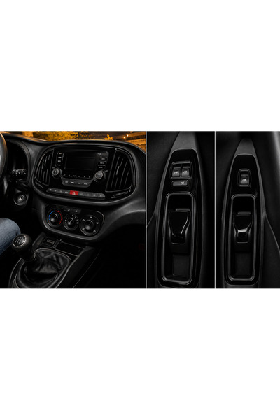 FD Damla Etiket Fiat Doblo Piano Black Parlak Siyah Maun Kaplama
