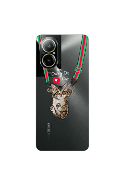 Other Realme C67 Swinging cat Transparent Silicone TPU Θήκη
