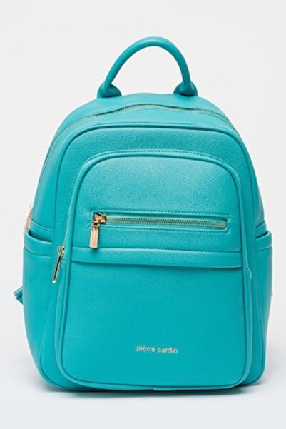 Pierre Cardin , Eco- Leather Backpack with adjustable straps, Turquoise