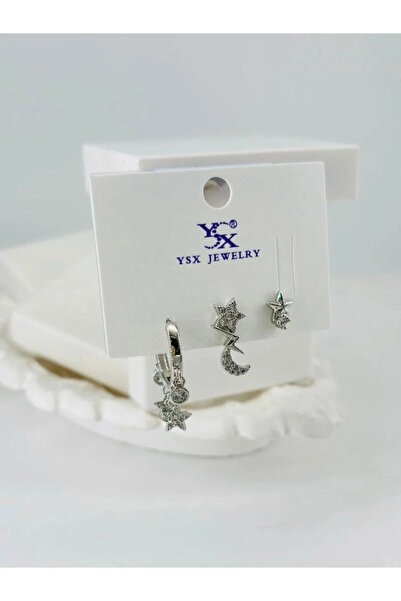 Marsilyan Nvdn- Ieg - Zircon Stone Triple Combination Earrings Iegrs-Nvdn1