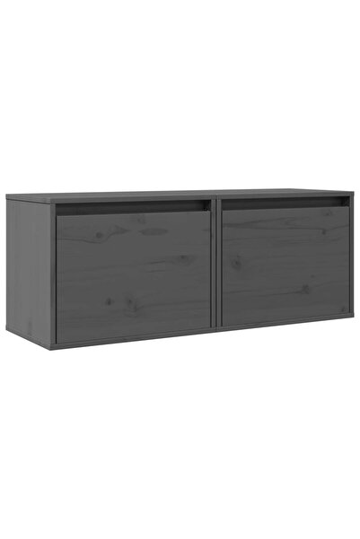 vidaxl Dulapuri de perete, 2 buc., gri, 45x30x35 cm, lemn masiv de pin