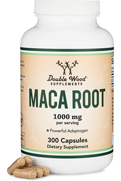 Double Wood Supplements Maca Root Capsules (Black, Red, Yellow Maca Powder - ...