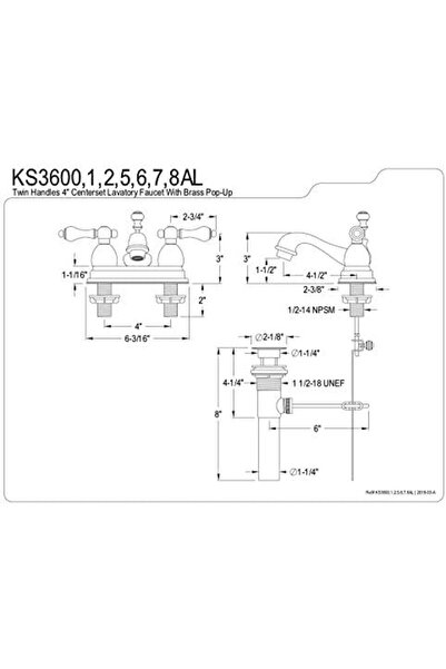 Yıldızan Terra Organik Ks3607Al Restoration 4" Bathroom Faucet, Brushed Brass...