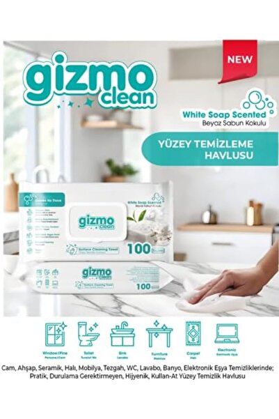 Yıldızan Terra Organic Surface Cleaning Towel White Soap Scented 100Pcs Terra...