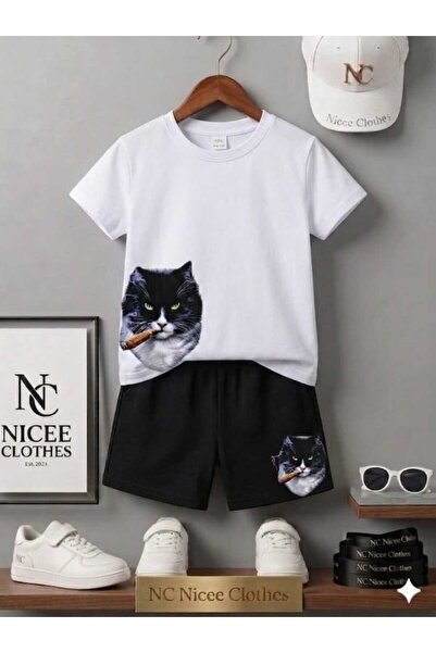 NC Nicee Clothes Tricou și pantaloni scurți de vară pentru copii, unisex (imp...