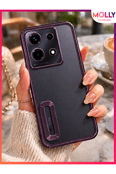 Molly İNFİNİX NOTE 30 İçin Kenarları Metalik Derin Mor Lens Koruyuculu Lou La...