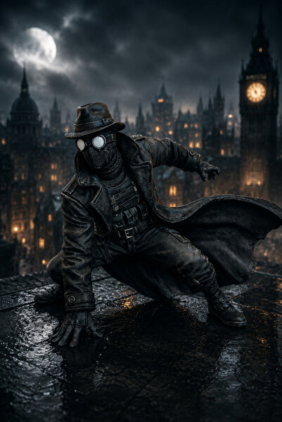 GAME SHOT Spider Man Noir Figürü Örümcek Adam Dekoratif Obje