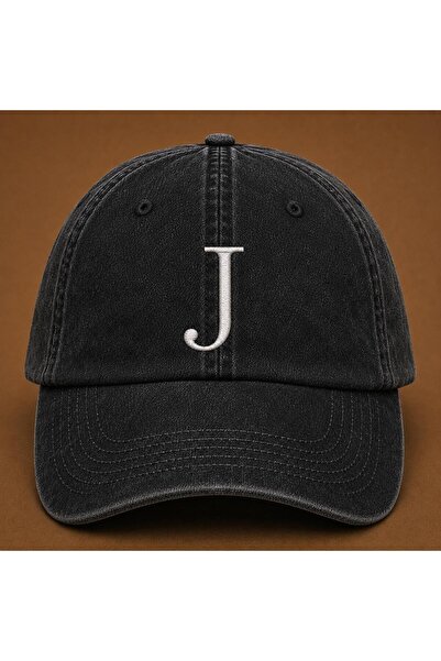 WeavedCo Letter "J" Special Design for Names Embroidered Vintage Washed Baseb...