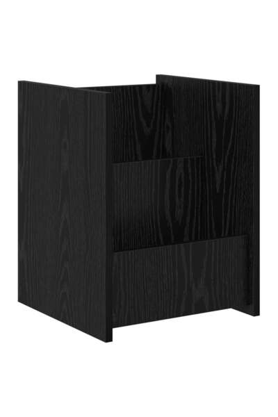 vidaxl Raft pentru reviste Stejar Negru 35 x 35 x 45 cm Lemn compozit