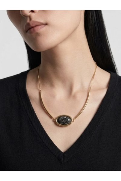 Sibelle Lumiere Bohem Taş Detaylı Gold Kolye