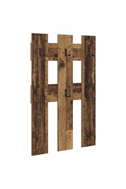 vidaxl Răcător de paltoane montat pe perete Lemn vechi 65 x 3 x 100 cm