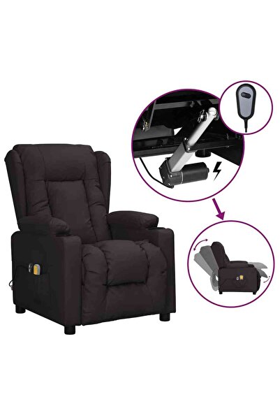 vidaxl Fotoliu de masaj electric, negru, piele ecologică