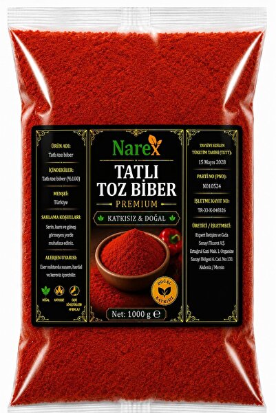 NAREX Tatlı Toz Biber 1 Kg Doğal Taze Öğütülmüş Premium Kalite