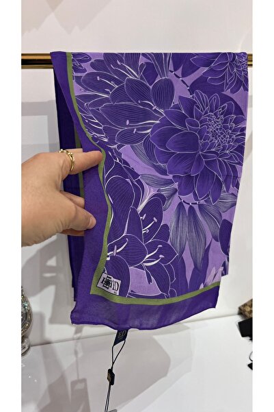 EB SCARF Floral Patterned Viscose Cotton Shawl