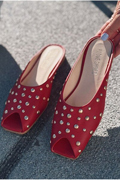 I Love Shoes Mystera Red Matte Leather Women's Slippers