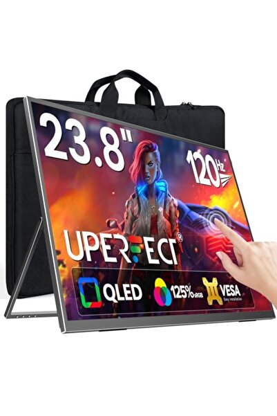 UPERFECT 23,8 İnç 120Hz QLED Dokunmatik Ekran Taşınabilir Oyun Monitörü FHD 1...
