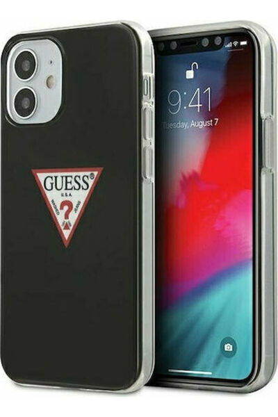 Guess Triangle Back Cover Silicone Black (iPhone 12 mini) Code: GUHCP12SPCUCTLBK