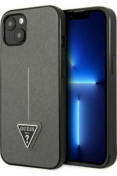 Guess Saffiano Triangle Logo Back Cover Plastic Silver (iPhone 13) Code: GUHC...
