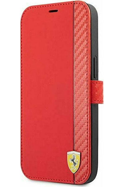 Ferrari On Track Carbon Stripe Book Plastic Red (iPhone 13 mini) Κωδικός: FES...