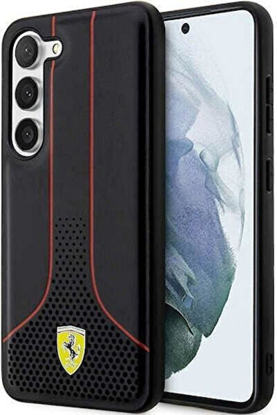 Ferrari Διάτρητη Πίσω Θήκη Πλαστική / Σιλικόνη Μαύρη (Galaxy S23 Ultra) Κωδικ...