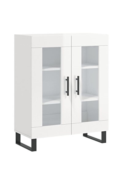 vidaxl Dulap, alb extralucios, 69,5x34x90 cm, lemn compozit