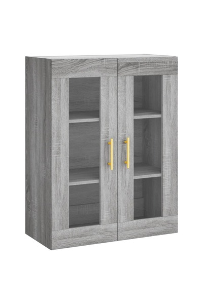 vidaxl Dulap montat pe perete, gri sonoma, 69,5x34x90 cm