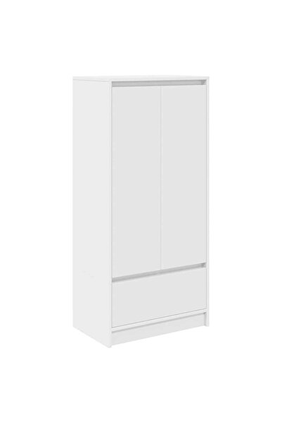 vidaxl Dulap cu sertar alb 55,5x34x119,5 cm lemn de prelucrare