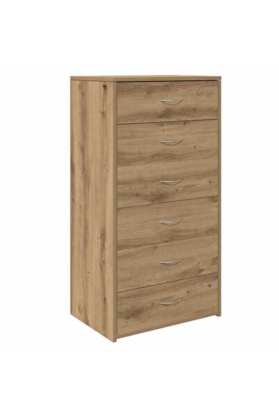 vidaxl Servantă cu 6 sertare, Stejar artizanal, 50 x 34 x 96 cm, PAL