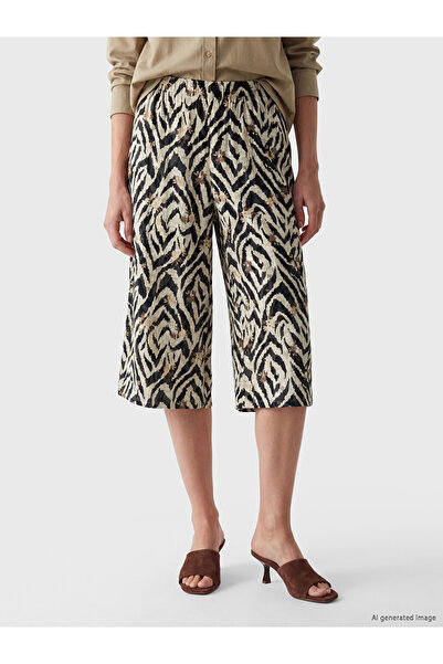 LC Waikiki Patterned Women's Capri with Elastic Waist