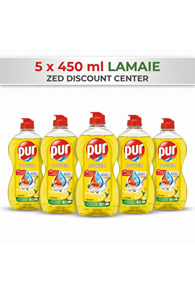 Pür Pur Power Detergent de vase cu lămâie, 5x 450ml